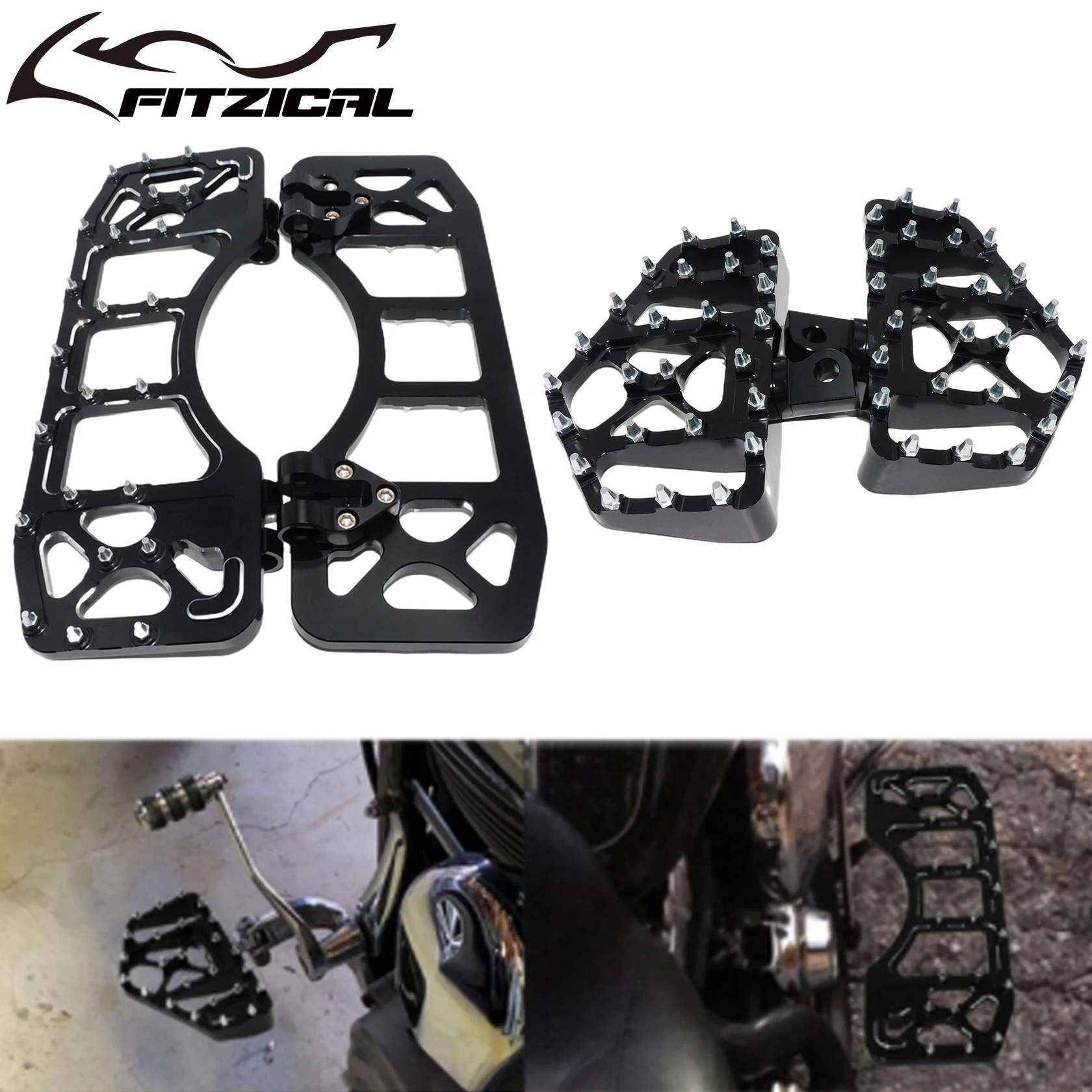 Motorcycle Front Floorboard Passenger Black Foot Pegs Footrests Pedals For Harley Dyna FLD Softail Touring Street Road Glide FLH