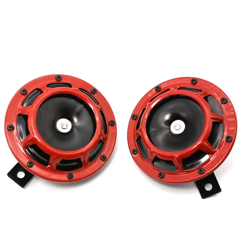 Imagen 2 del producto 2 uds bocina Universal súper ruidosa para coche bocina eléctrica para motocicleta bocina de aire 12V 115DB altavoz bocina ruidosa roja/negra bocina Hella