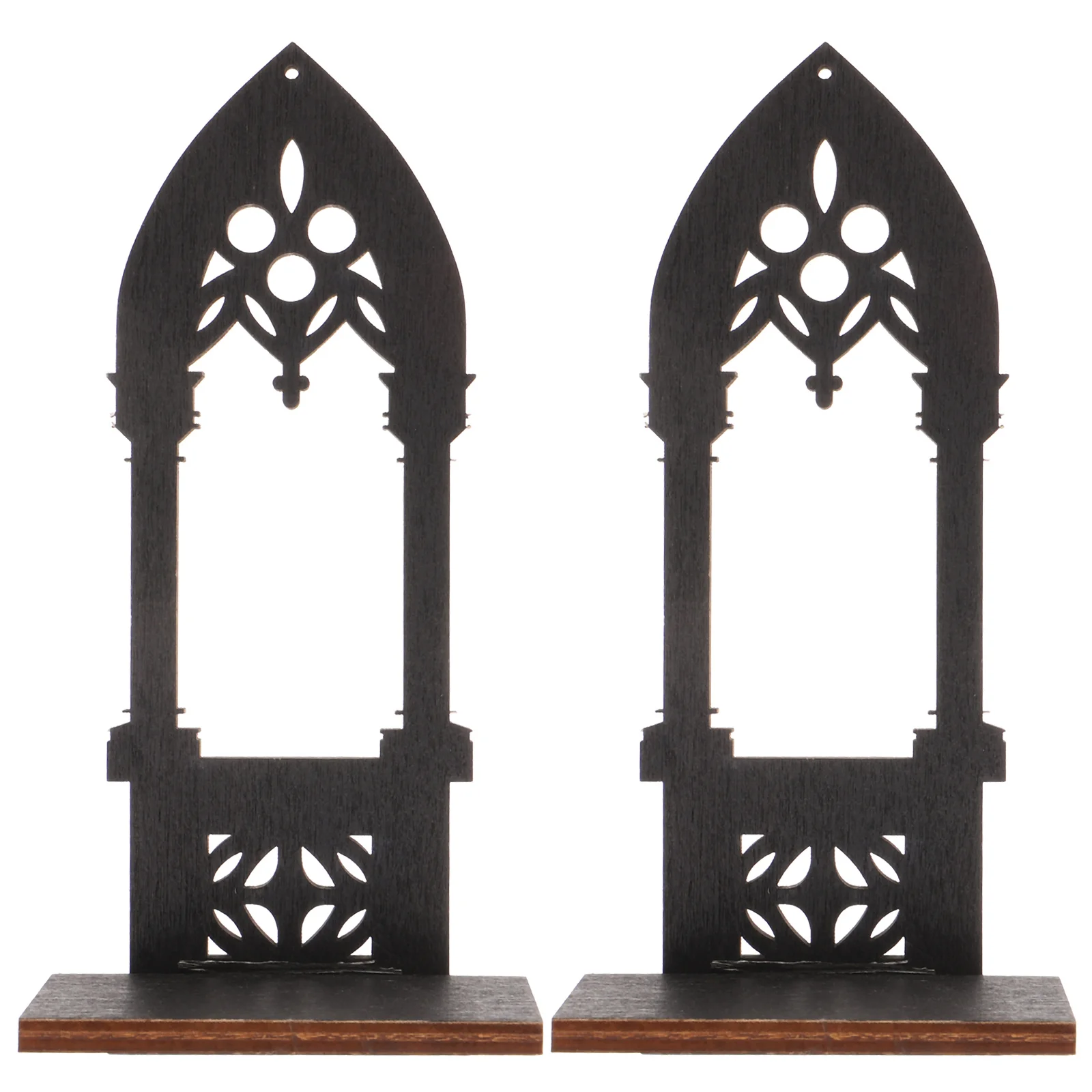 

2 Gothic Arch Holders Iron Home Decor Small Size Pair Elegant Table Centerpiece for Christmas Thanksgiving