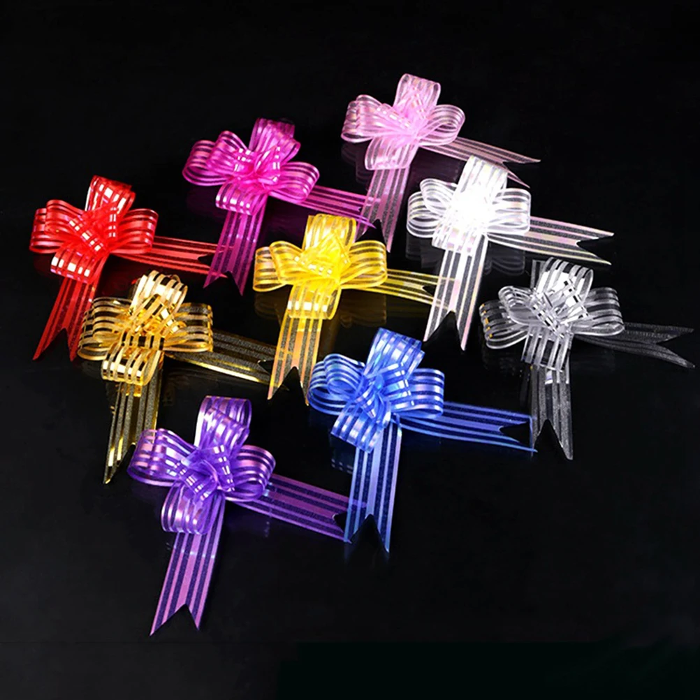 

12 Pcs Wedding Decor Hand Drawn Flower Ball Gifts Bows Flowers Decoration Silver
