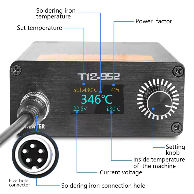 T12-952 OLED MINI stazione di saldatura digitale saldatore elettronico versione DC portatile senza alimentazione