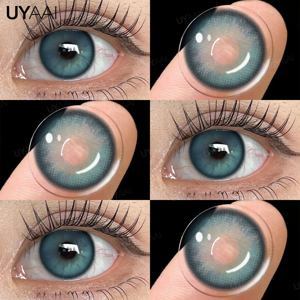 UYAAI 1 Paar farbige Kontaktlinsen, Make-up, blaue Schüler, natürliche braune Linsen, hochwertige grüne Farbe, Augenlinse, kosmetische Farbe – Detail 11