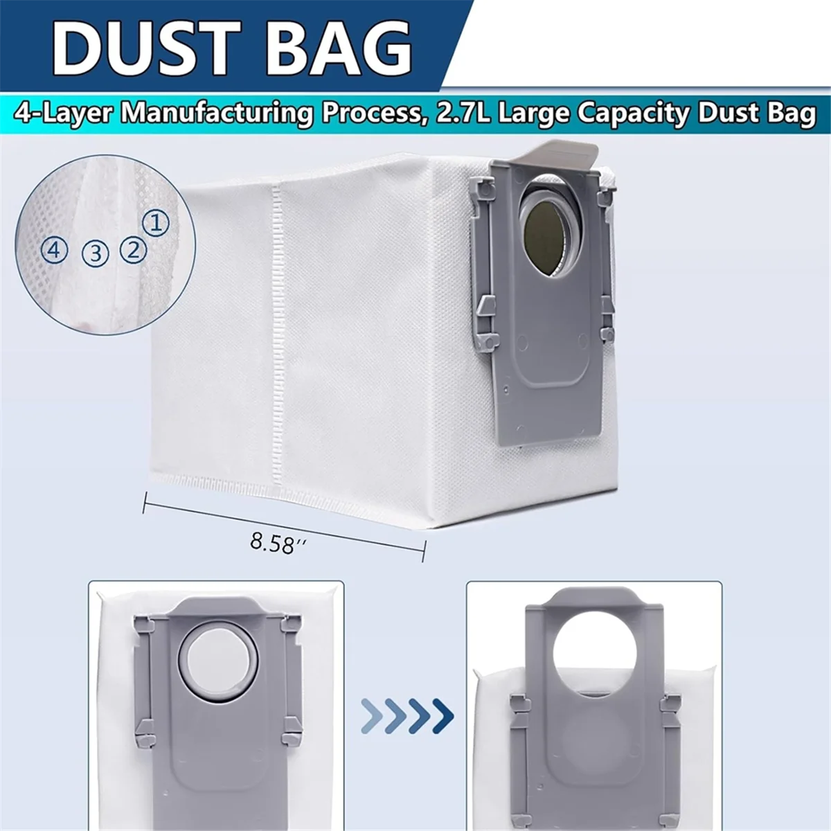 Kit de accesorios Compatible con Roborock S8 MaxV Ultra Robot aspirador, cepillo principal, rodillo, cepillo, almohadillas para mopa, bolsas de vacío