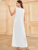 Robe Africaine pour Ramadan, Vêtement Islamique, Blanc, Éducatif, Dubaï, Abaya, Turquie, Arabe, Musulmane 2