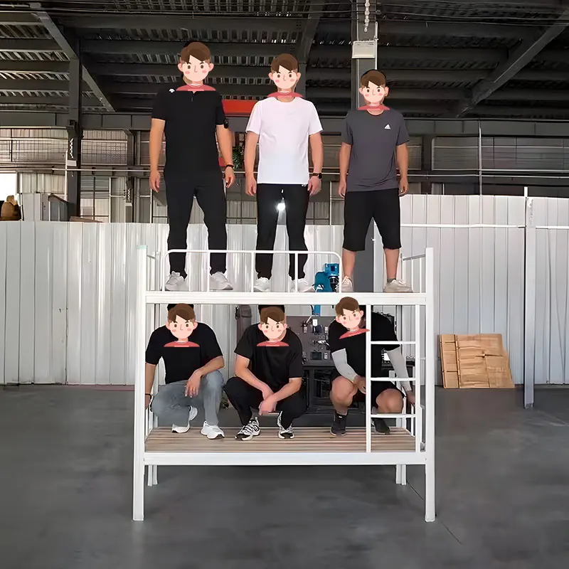*Durable Steel Twin Size Bunk Bed Frame with Storage Drawers, Modern Design Metal Bed for School Dormitory and Hostel