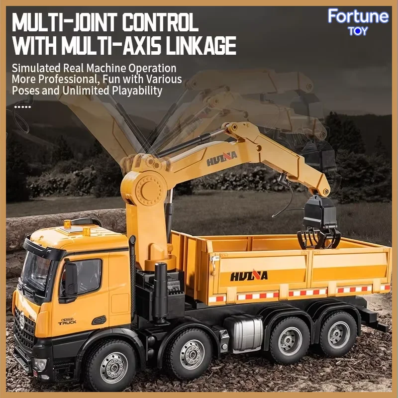 Huina Rc Truck 1538 26Ch 1 14 Scale Semi Alloy Remote Control Wood Grab Dump Engineering Vehicle Model