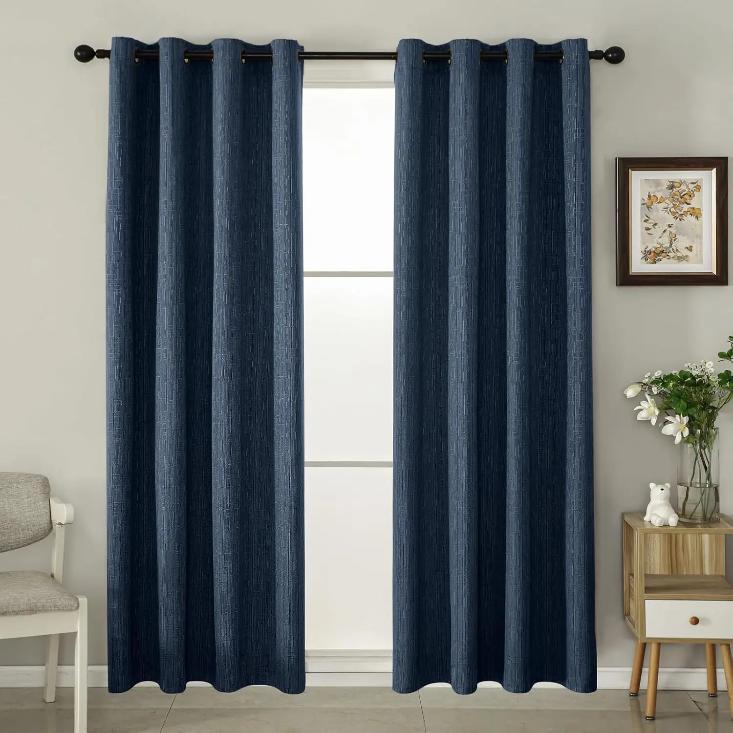 Blackout curtains jacquard coarse linen curtains cotton and linen curtains finished products custom colors