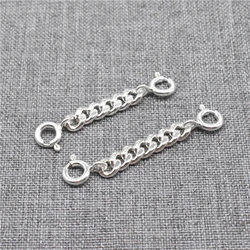 Sterling Silver Curb Chain Extensions w/ Spring Ring Clasp 30mm 50mm 70mm 90mm 110mm 130mm 150mm