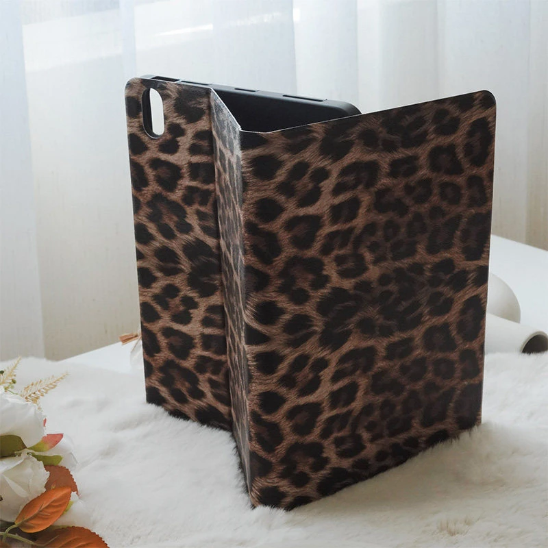 French Ins Leopard Print All Inclusive Shell For iPad Pro 13 11th M5 M4 12.9 A16 10 8 7 9th 10th Air 11 M2 M3 Mini Tablet Cover