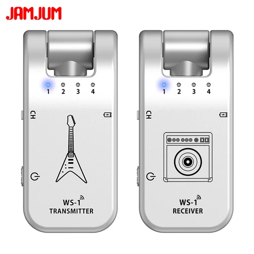 Imagen 2 del producto Sistema de guitarra inalámbrico Jamjum con 8 canales, batería recargable de 2.4G para guitarra, bajo y otros instrumentos musicales eléctricos