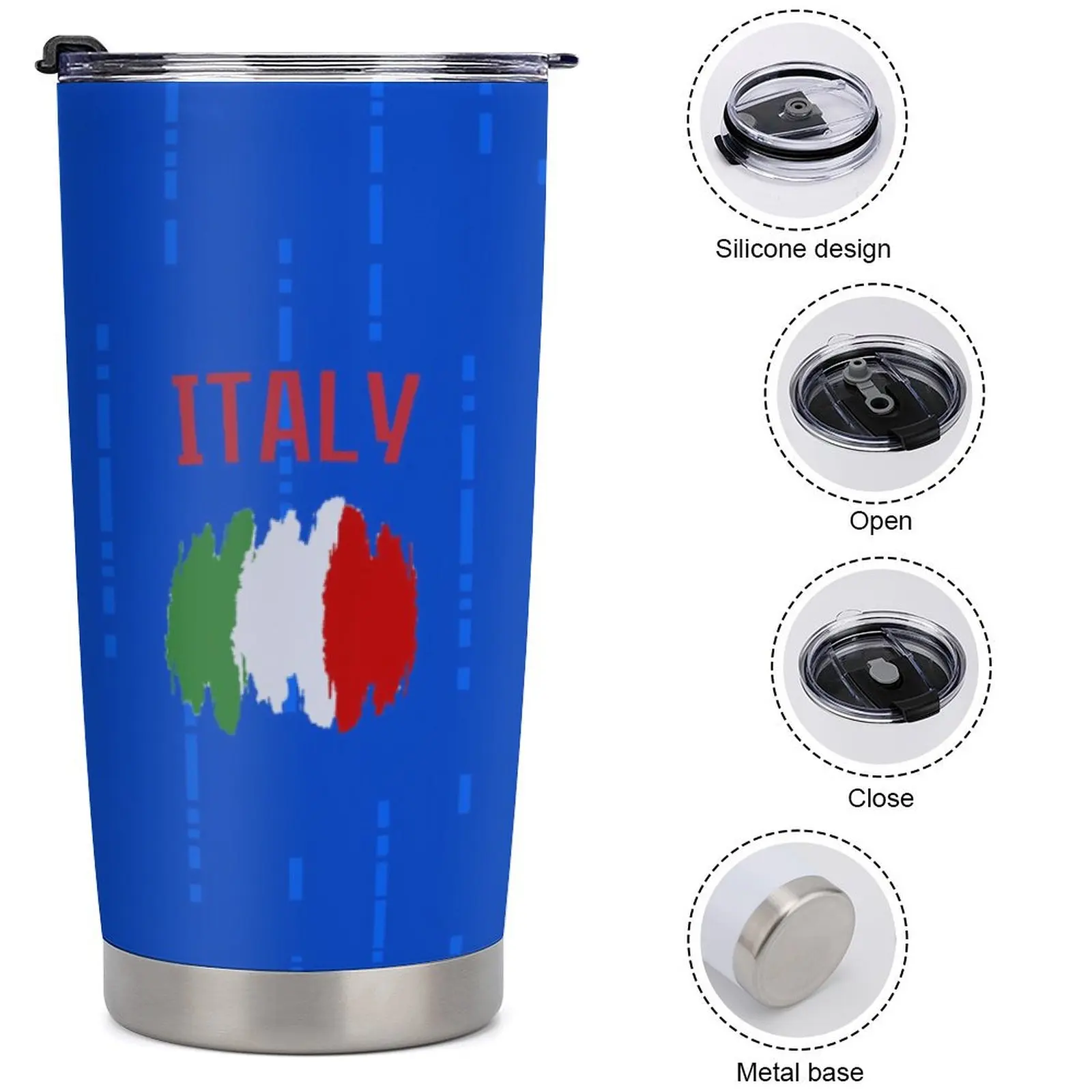 مخصص إيطاليا لكرة القدم بهلوان شخصية معزول القهوة السفر القدح إضافة اسم رقم الهدايا لمحبي كرة القدم الرجال النساء المدرب