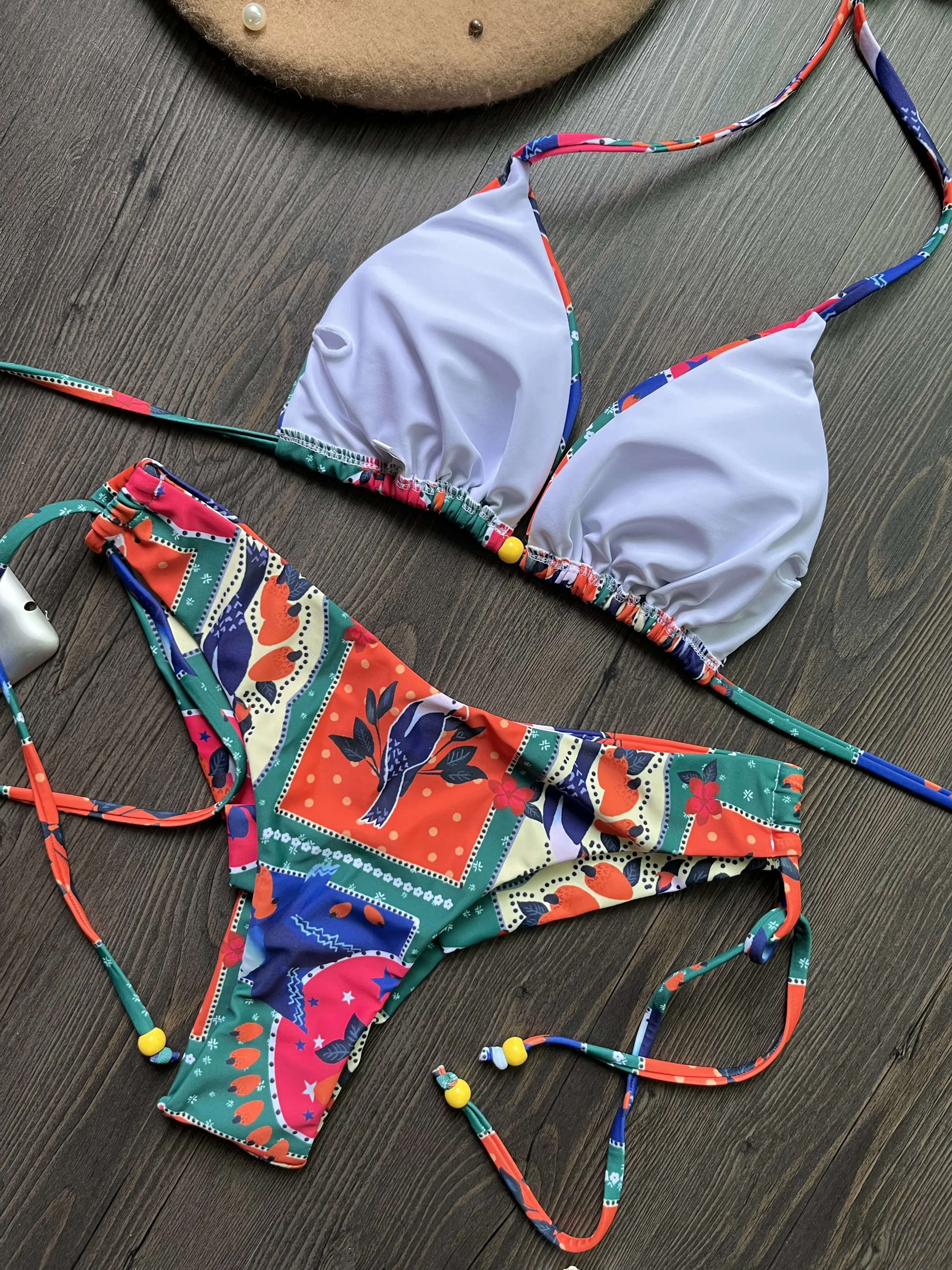 

Brazilian Women's Swimsuit Swimwear Female Sexy Bikinis Set Push Up Swimming Bathing Suit Bohemian Women Swumsuit 2 Piece Sets