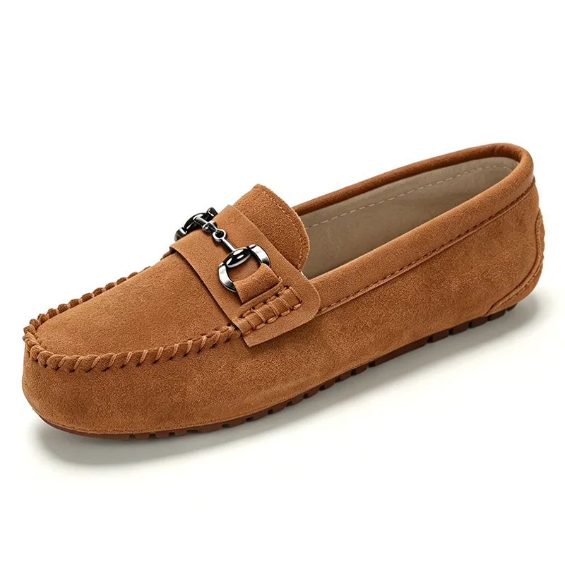 

Fashion Genuine Cow Suede Leather Women's Flat Shoes Slip-On Loafers Casual Soft Moccasins Comfortable Female Footwear