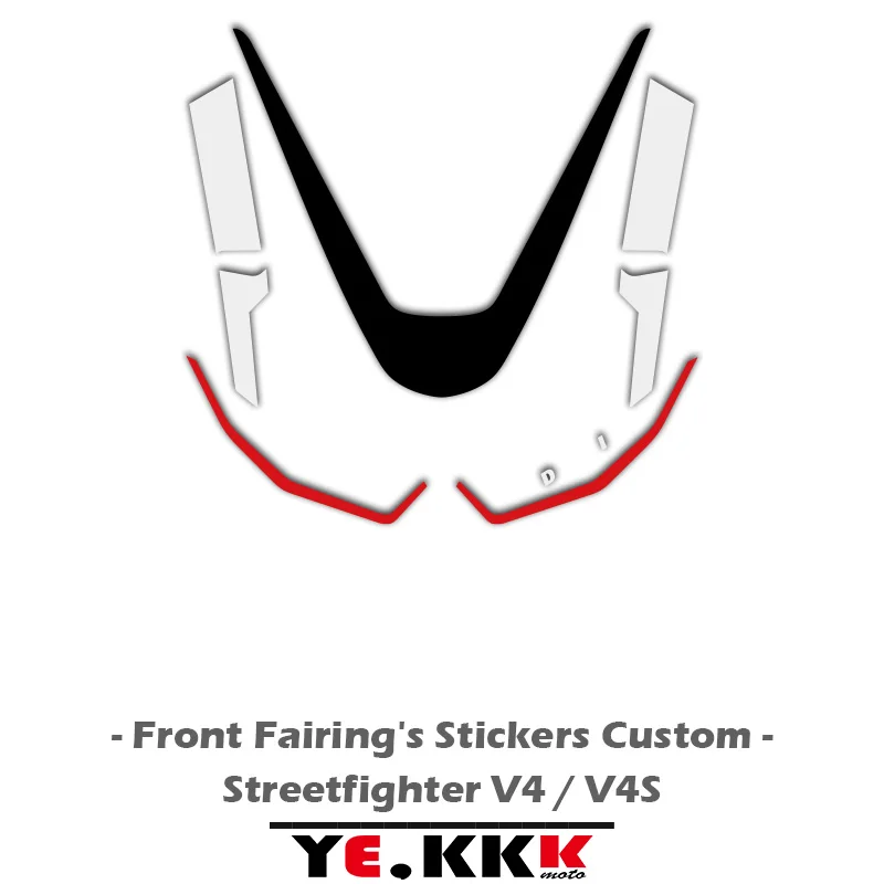 

Front Fairing's Stickers Custom Designed For Ducati Streetfighter V4 V4S V4SP Cut Cutout Sticker Decals LOGO