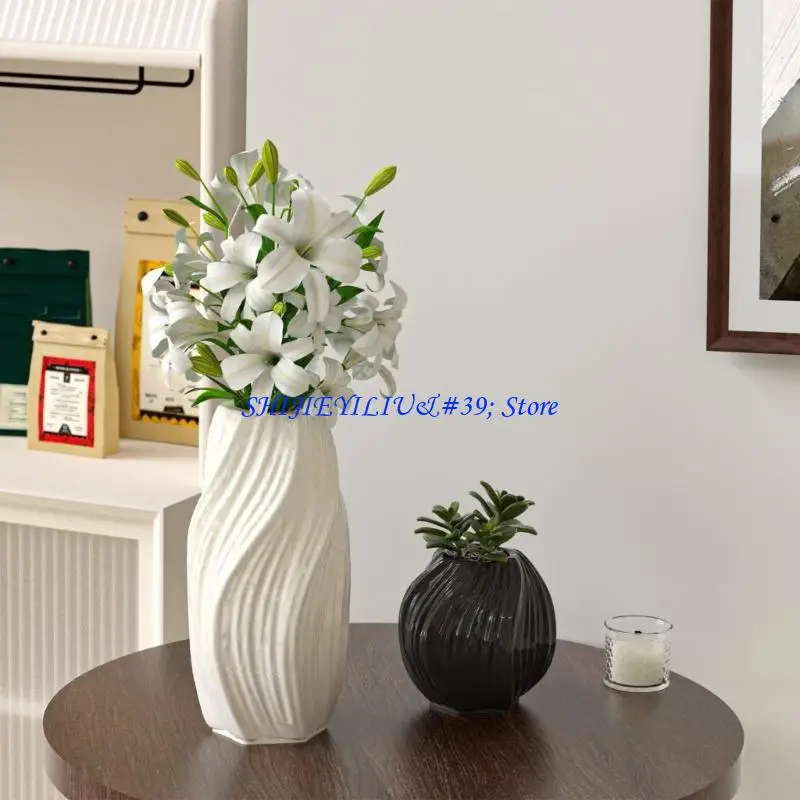E21F DIY Waved Design Vase Mold Suitable For Resin Jewelry And Home Crafts