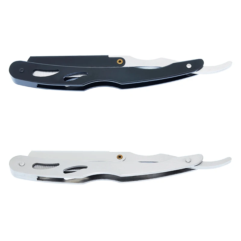 Edelstahl-Rasiermesser mit Scharfer Klinge, Professionelle Klappbare Rasiermesser für Männer, Manuelles Bartschneidemesser, Friseur-Rasierwerkzeuge C0008A