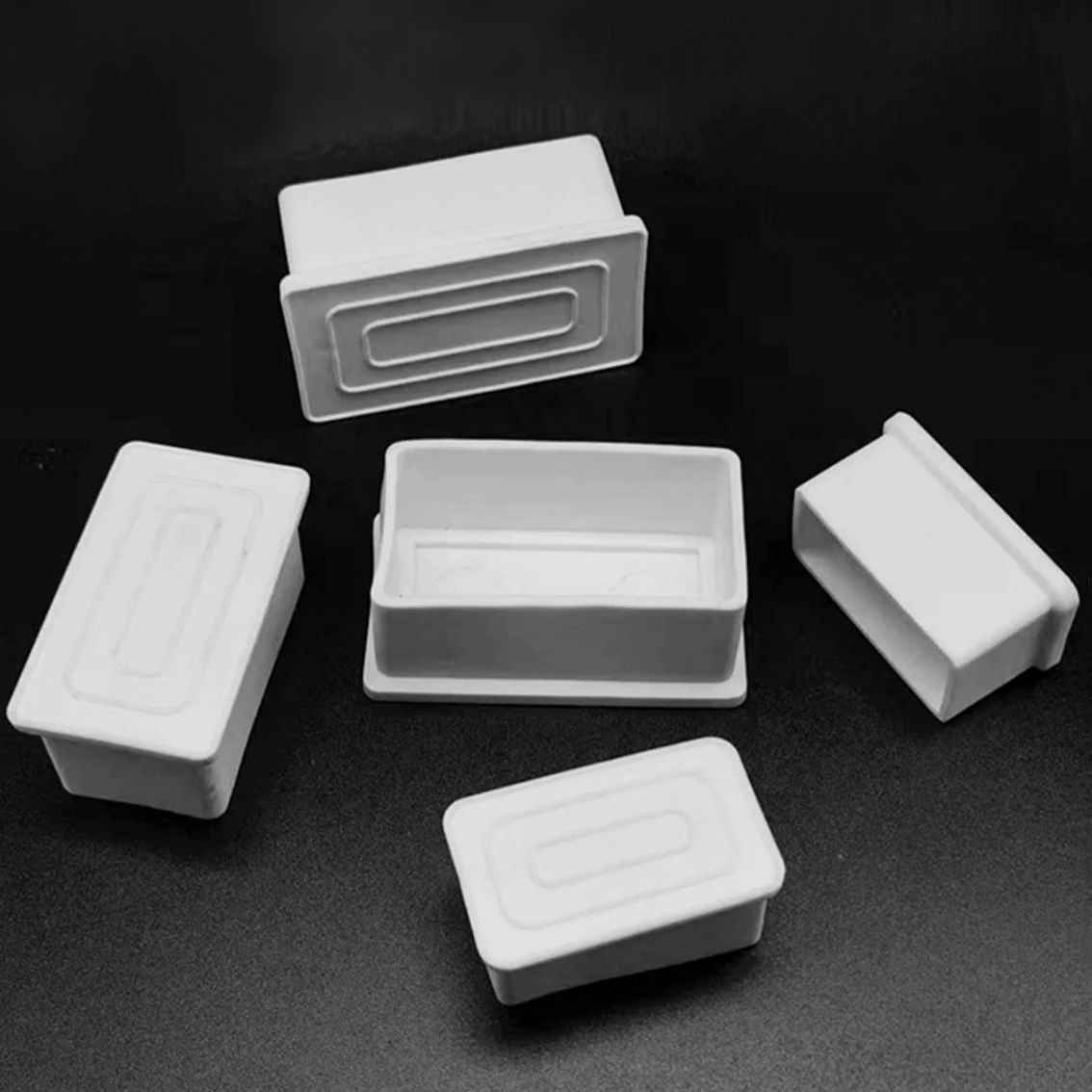 20*40mm 40*60mm Rectangular Caps White PVC Soft Rubber Pipe Sleeve Protection Gasket Dust Seal End Cover For Pipe Bolt Furniture