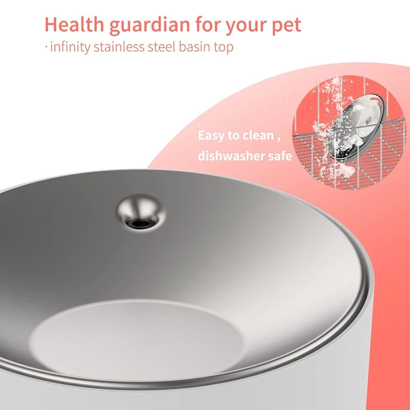 Automatic Cat Water Fountain,2.5L/84Oz Indoor Ultra-Quiet Quiet Pet Water Dispenser,Visible Water Level