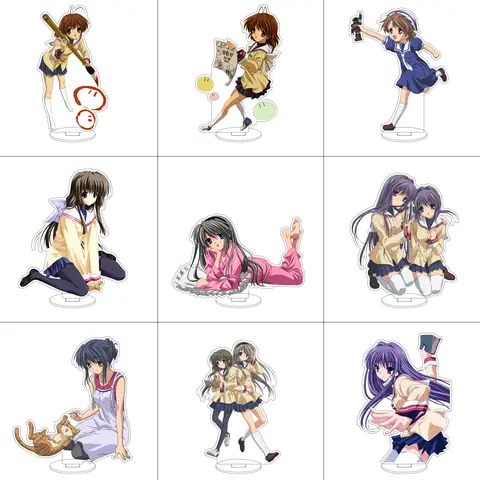 16 CENTIMETRI Anime CLANNAD Cosplay Acrilico Stand Ornamenti Okazaki Tomoya Nagisa Furukawa Fujibayashi Kyō Figura Del Basamento Regali di Halloween