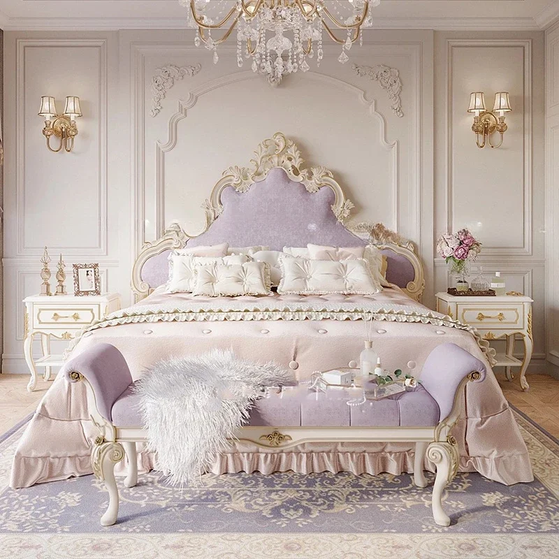 

Queen Wood Backrest Bed Backrest House Designer Big Hotel Loft Double Bed King Modern Princesse Cama De Casal Bedroom Furniture
