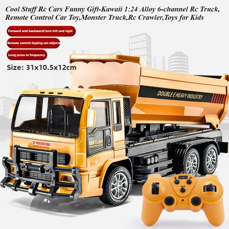 Cool Stuff Rc Cars Funny Gift-Kawaii 1:24 Alloy 6-channel Rc Truck,Remote Control Car Toy,Monster Truck,Rc Crawler,Toys for Kids
