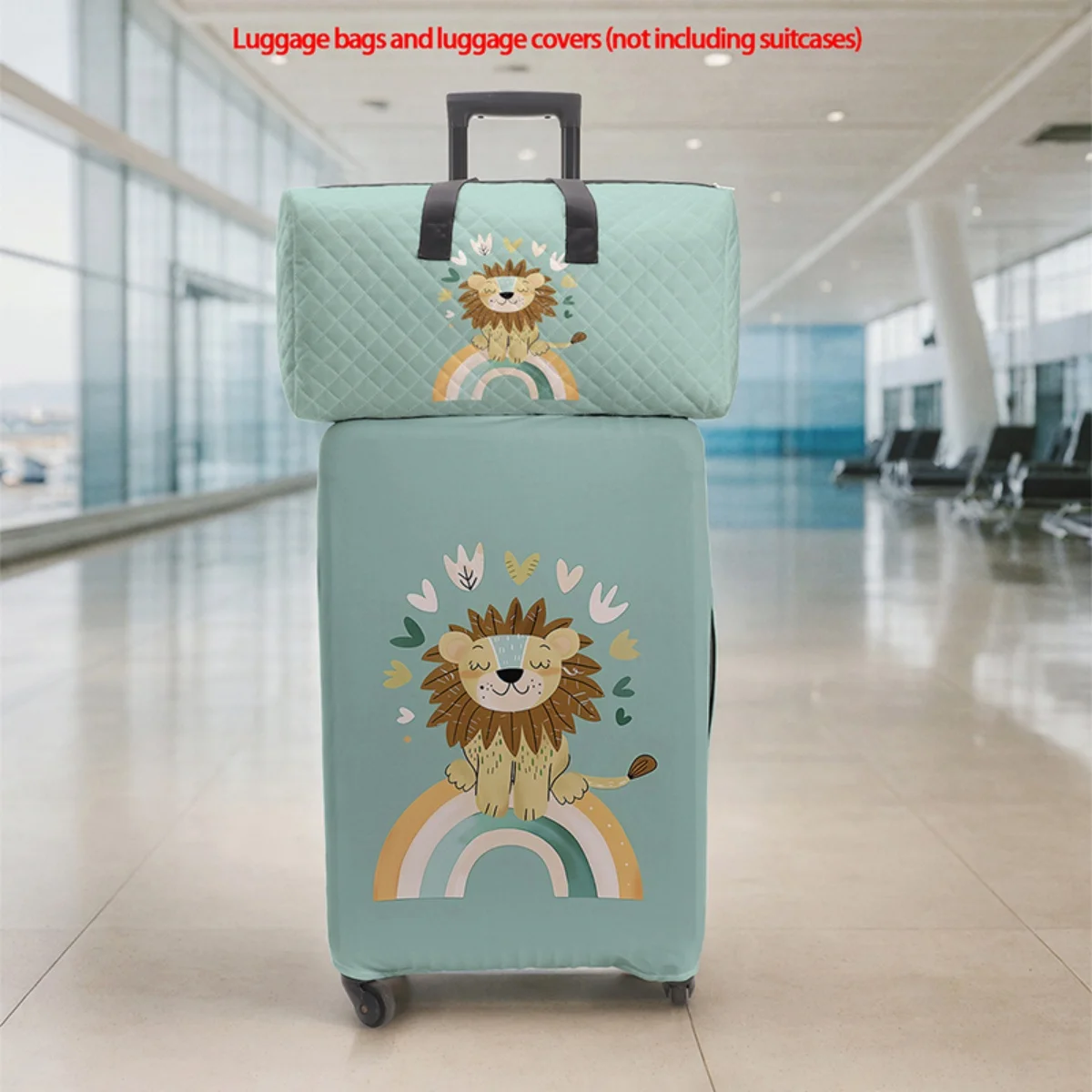 

2pc Foldable, large-capacity, lightweight, unisex travel sports luggage set with protective cover