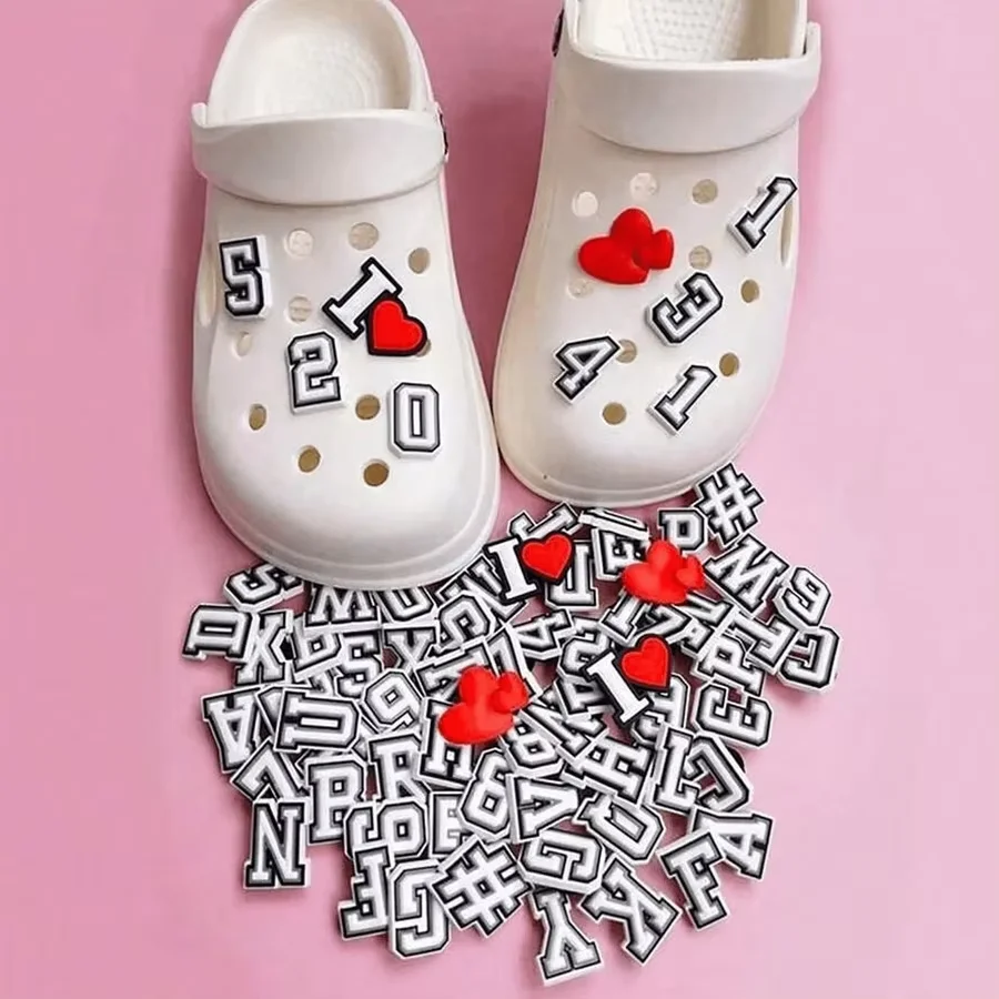 

Набор из 28 шармов для обуви с буквами, украшения для обуви из ПВХ, декор для пляжных сумок, аксессуары для обуви, идея подарка на день рождения