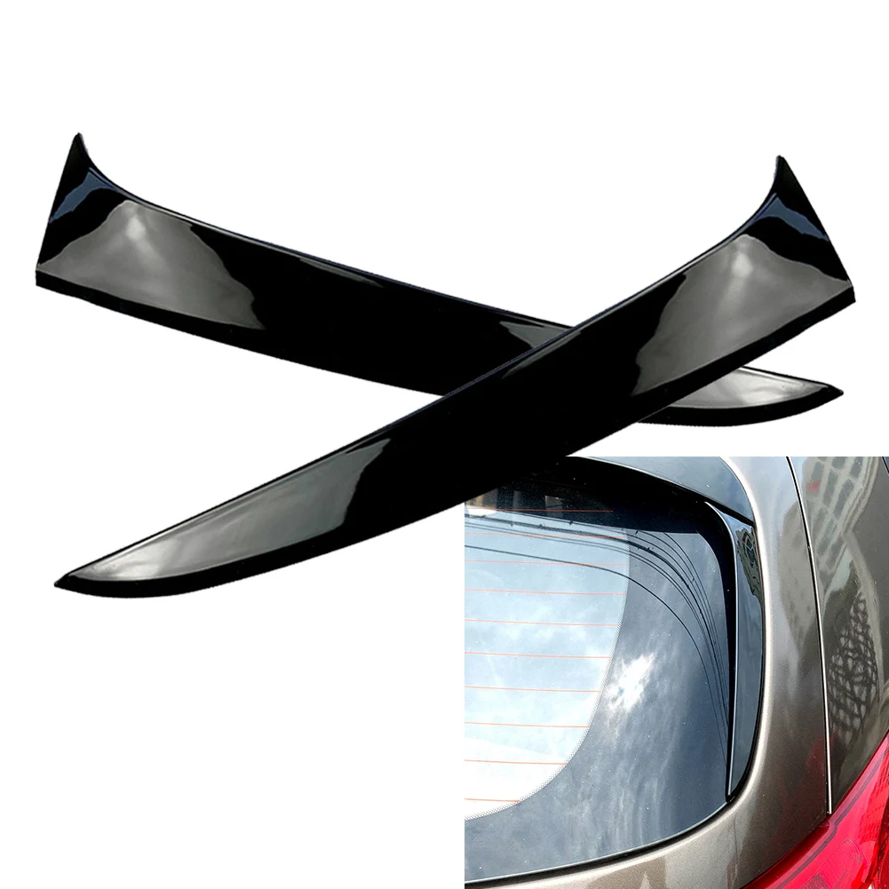 Car Rear Window Spoiler Side Wing Trim Cover For Kia Sportage R 2011 2012 2013 2014 2015 Glossy Black ABS