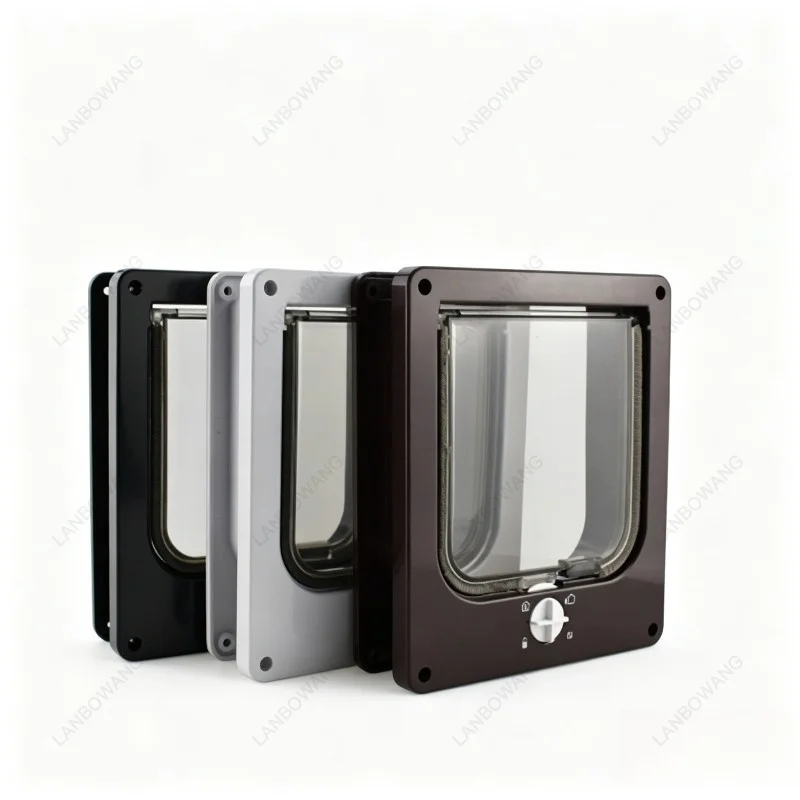 New Pet Cat Door With Rotating Switch Controllable Access Direction For Cats Dogs Pet House Access Gate
