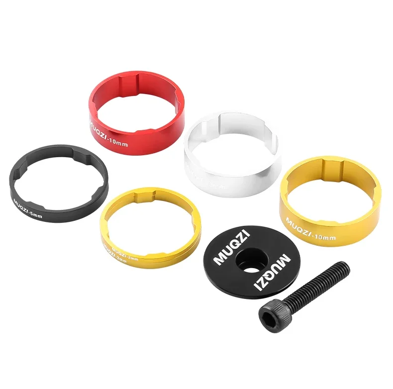 Headset-Abstandshalter-Kit 28,6mm Fahrradgabel-Unterlegscheibe mit Vorbau-Deckel MTB Rennrad Zubehör – Detail 9