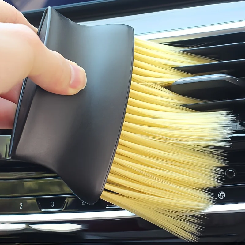2pcs 2-in-1 Car Interior Cleaning Brush Set, Ideal for Dashboard, Ventilation Ports, and Button Detail Cleaning