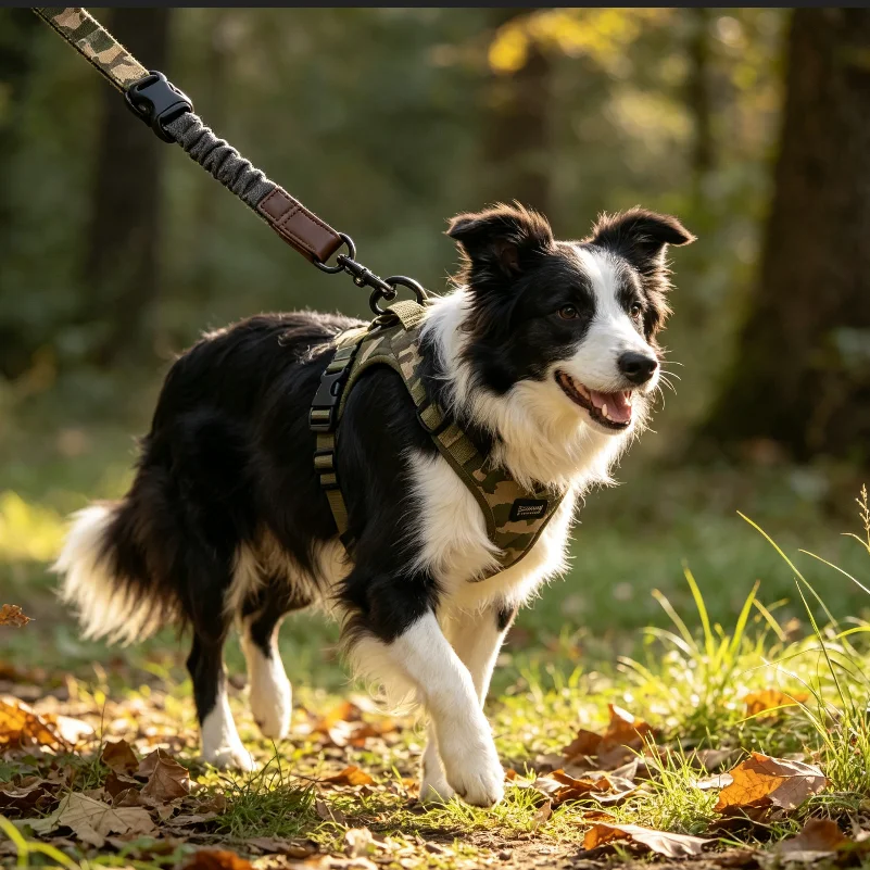 Reflective Shock Absorbing Pet Leashes with Car Seatbelt for Large Dogs Heavy Duty Tactical Bungee Dog Leash No Pull Dog Leash