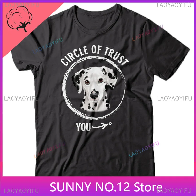 Men'S  Cotton Basic Style O-Neck T Shirt Cool Fashion Print Circle of Trust - Dalmatian - Gift for Dog Lover Cheap Top Popular