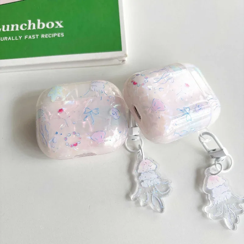 3d Quallen kette Kopfhörer hülle für Airpods 1 2 3 Abdeckung stoßfest für Airpod Pro Pro2nd Ins Korea Fundas