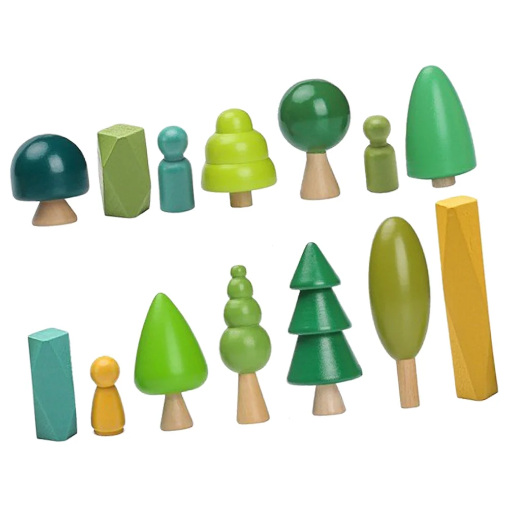 

Wooden Craft Forest Tree Toys Mini Kits Cake Decorations Trees Block Preschool Topper Toddlers Babies