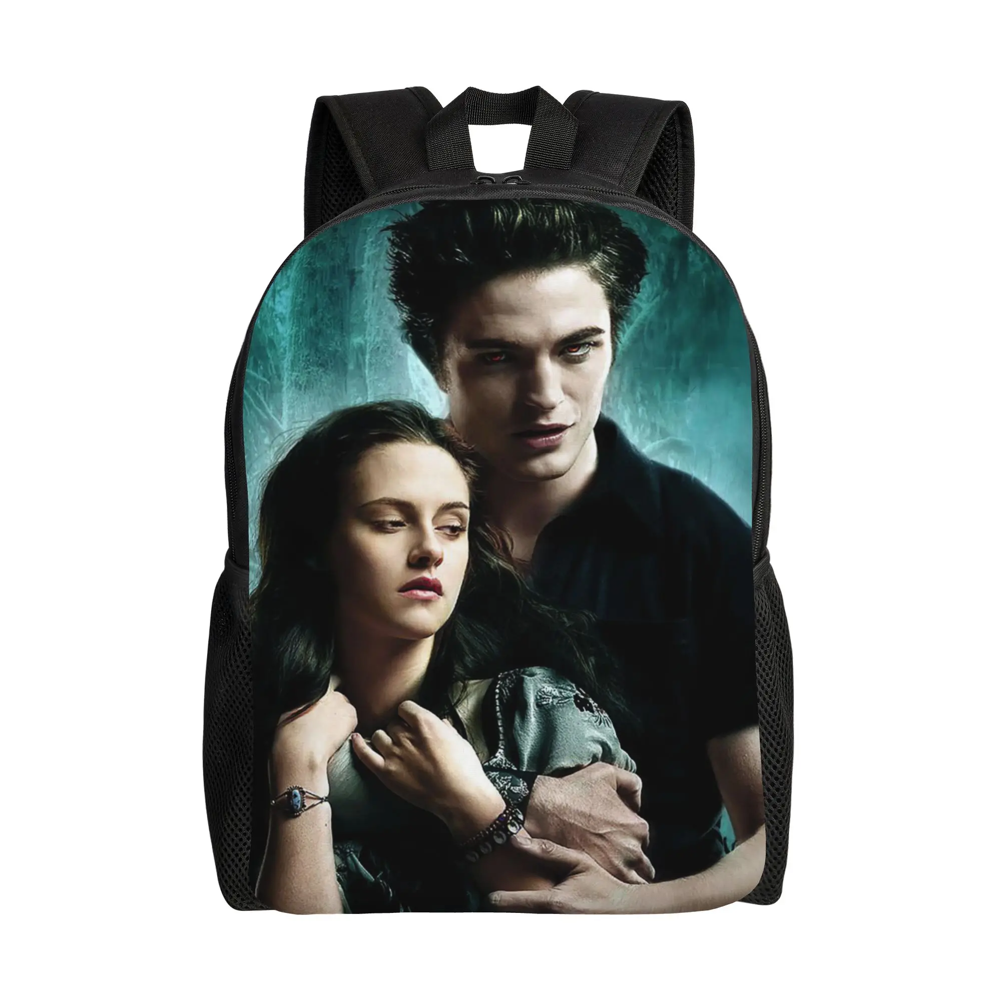 Edward Bella Vampire Backpack for Men Women High School Travel Daypack The Twilight Saga Laptop Computer Shoulder Bag Outdoor