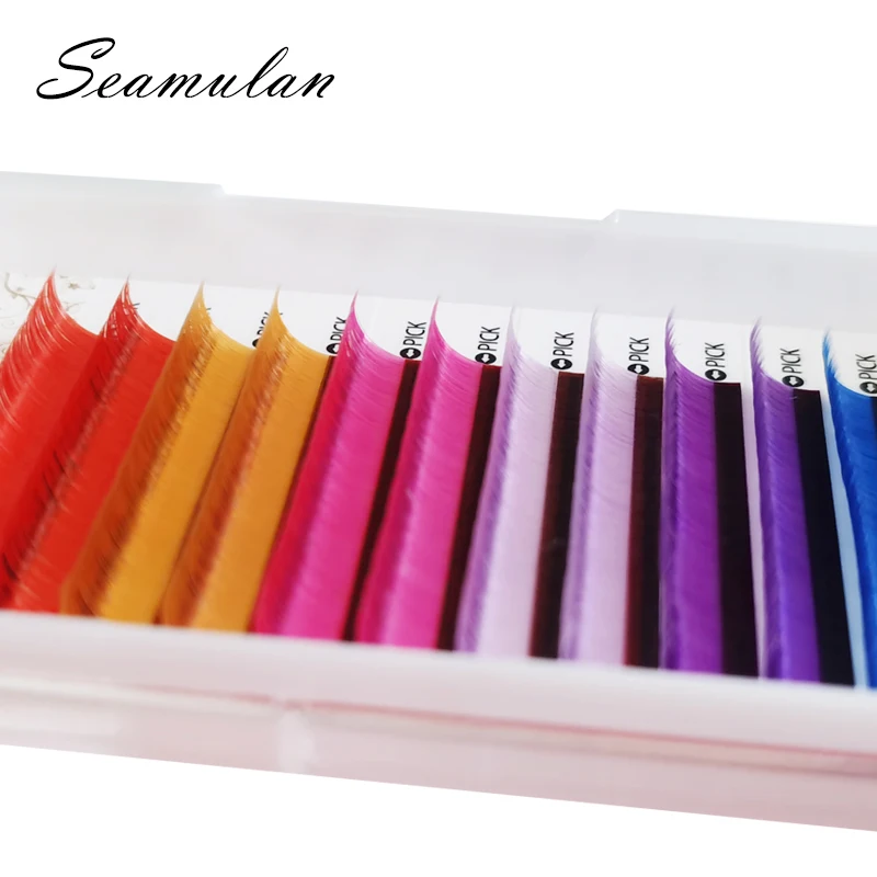 Mix Colors Rainbow Colored Eyelash Extension Faux Mink Color Eyelashes Colorful Eyelash Maquiagem Cilios