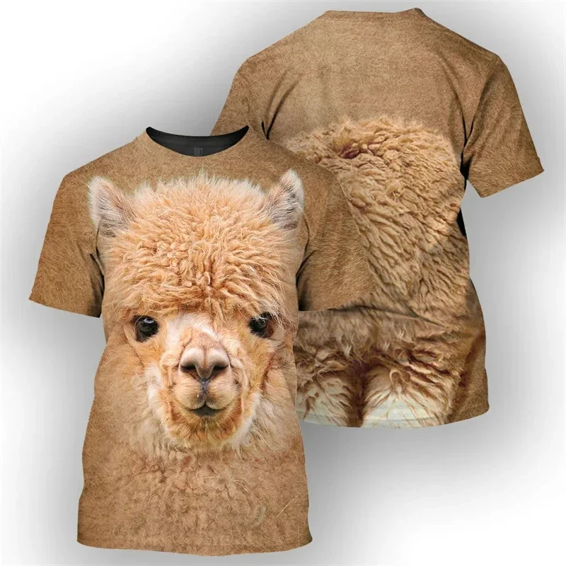 Camiseta con estampado de oveja, toro, burro y caballo para hombre, camisetas con estampado 3D de animales, camisetas divertidas de manga corta para verano, camisetas holgadas de estilo urbano.