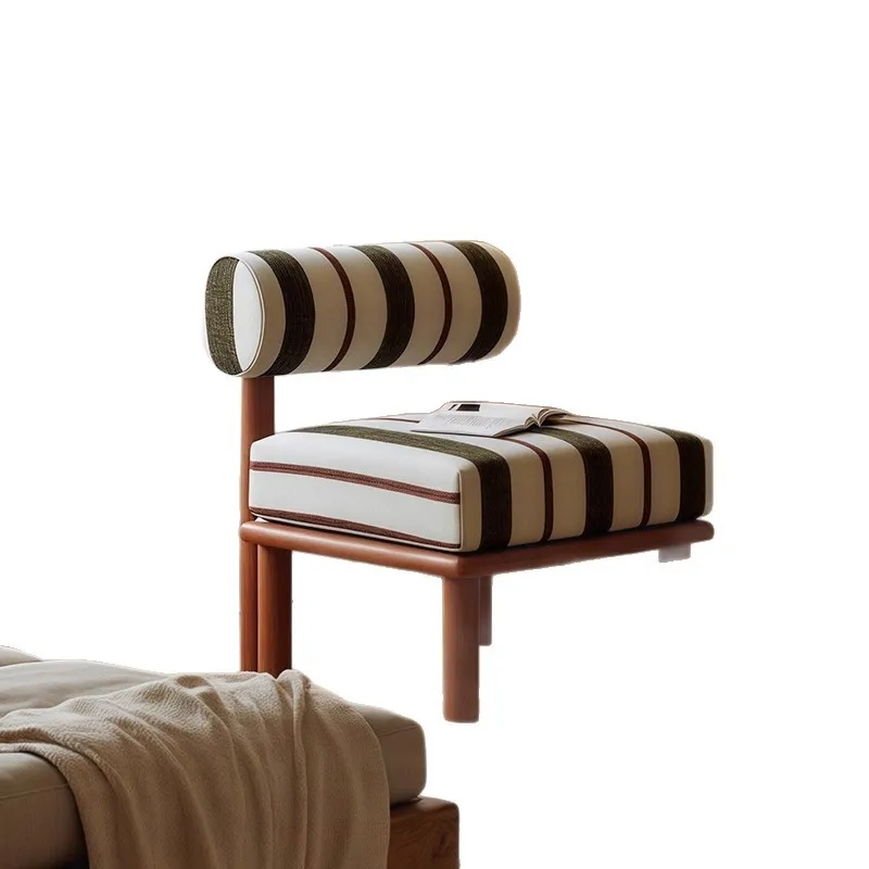 

Single sofa chair size apartment living room balcony designer solid wood leisure chair back chair medieval