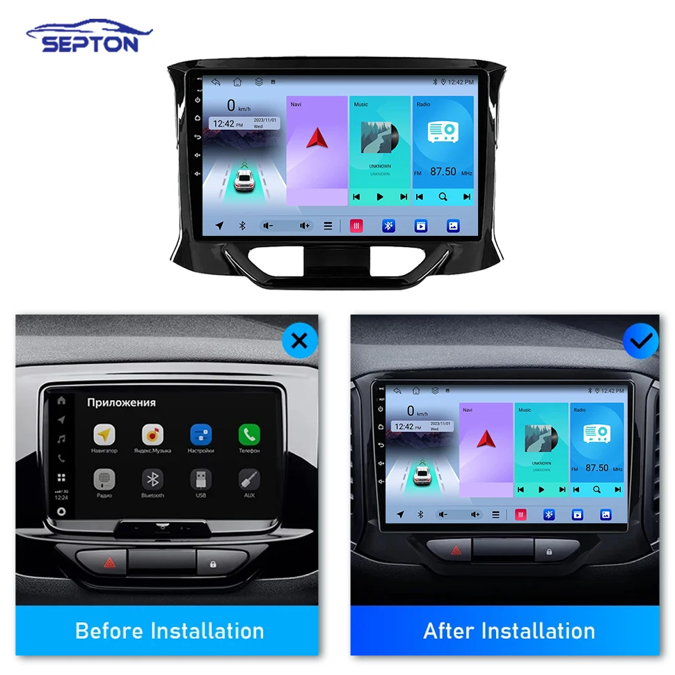 SEPTON Head Unit Car Radio Stereo for LADA Xray X Ray 2015 - 2019 Multimedia Video Player WIFI BT Navi GPS 4G Auto Smart Systems