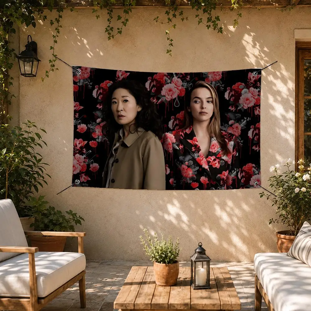 TV Series Killing Eve Flags Room Bedroom Home Outdoor Wall Hanging Concert Printed Background Decoration Art Banne
