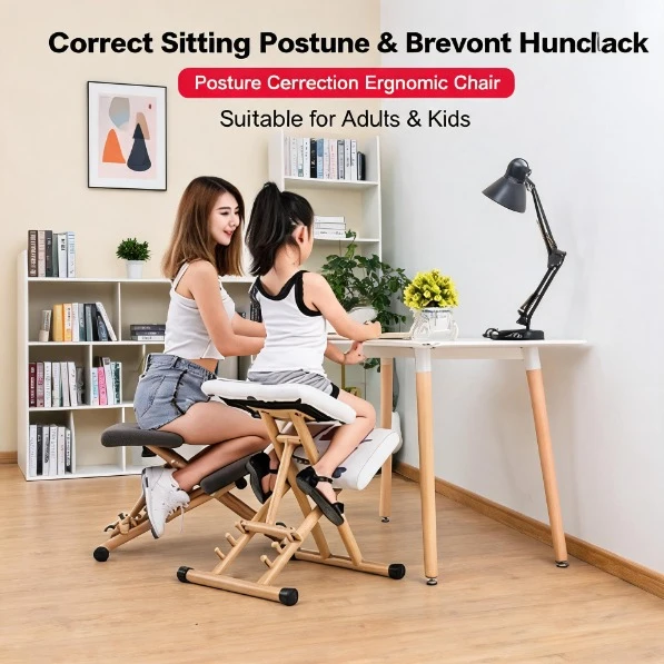 Kids Posture Correction Kneeling Chair Anti‑Hunchback Anti‑Myopia Study Chair Household Computer Chair for Students