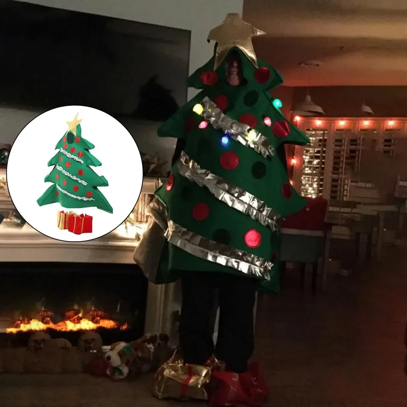 

Adults Christmas Tree Cosplay Costume Gift Shoe Covers Funny Suit for Women Men Xmas Party Stage Performance Roleplay Outfits