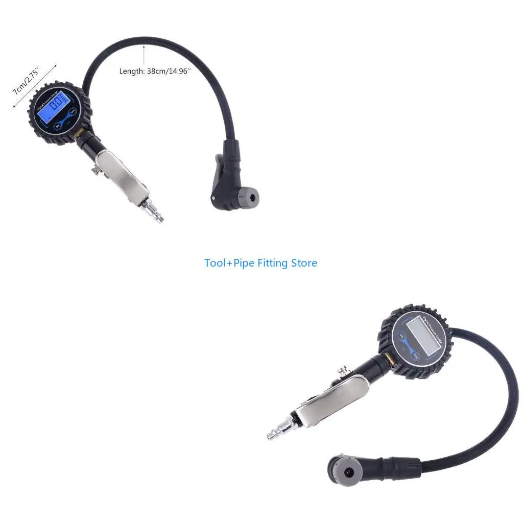 F92B Accurate Digital Tire Inflator with Pressure Gauge 200 PSI (0.5 Res) Heavy Duty Air Compressor Accessories for W/Rubber