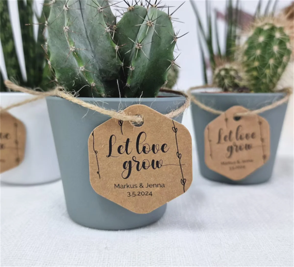 50pcs Let love grow! – Personalized TAGS for wedding plant favors