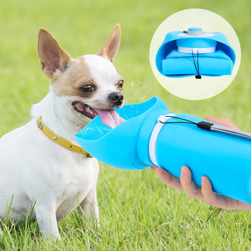 550ml Collapsible Dog Cats Water Bottle Portable Outdoor Pets Feeding Cup For Travel Camp Walking Dog Dispenser Supplies