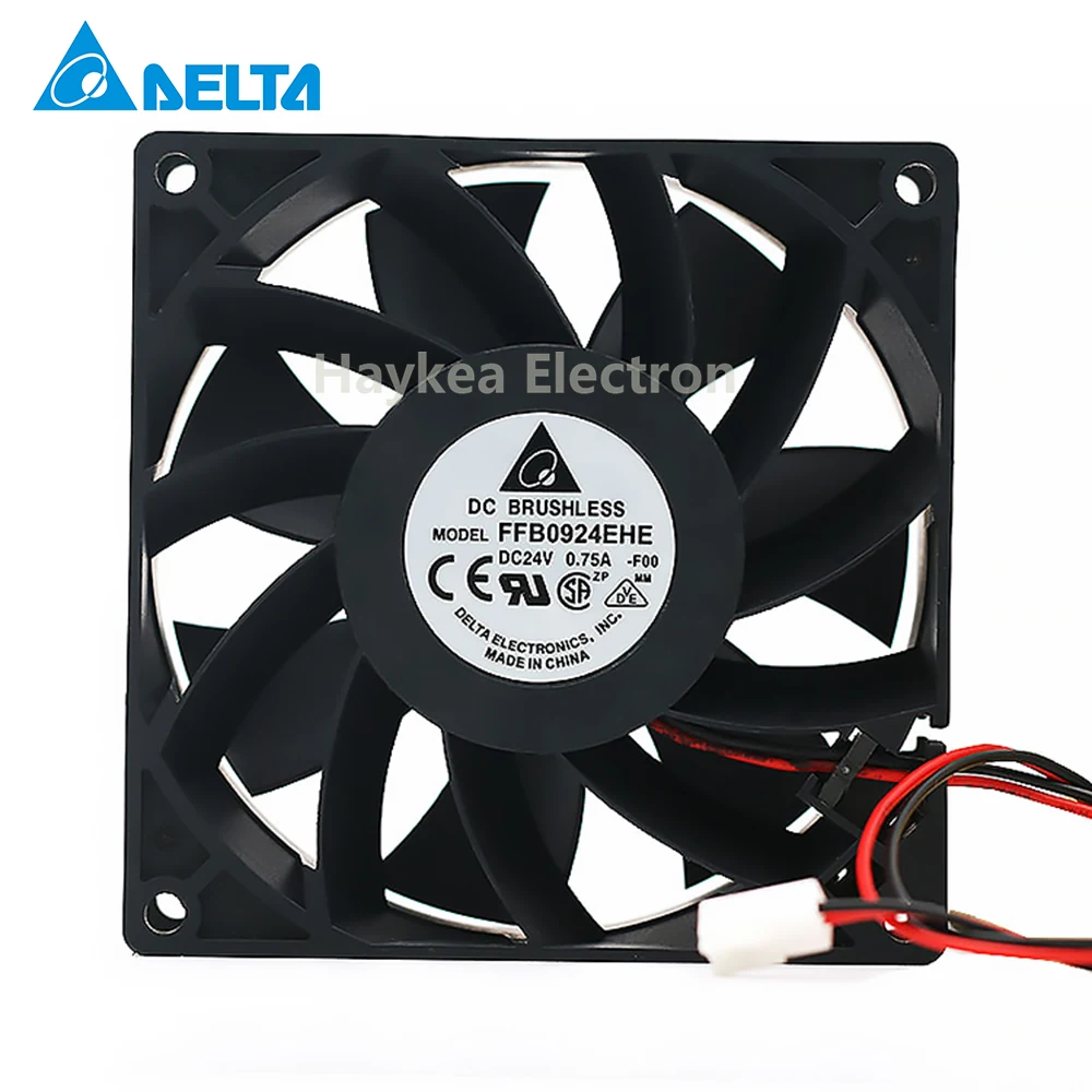 For Delta FFB0924EHE 9238 90mm 92mm DC 24V 0.75A 2-wire -pin Server Inverter Cooling Fans Case Axial