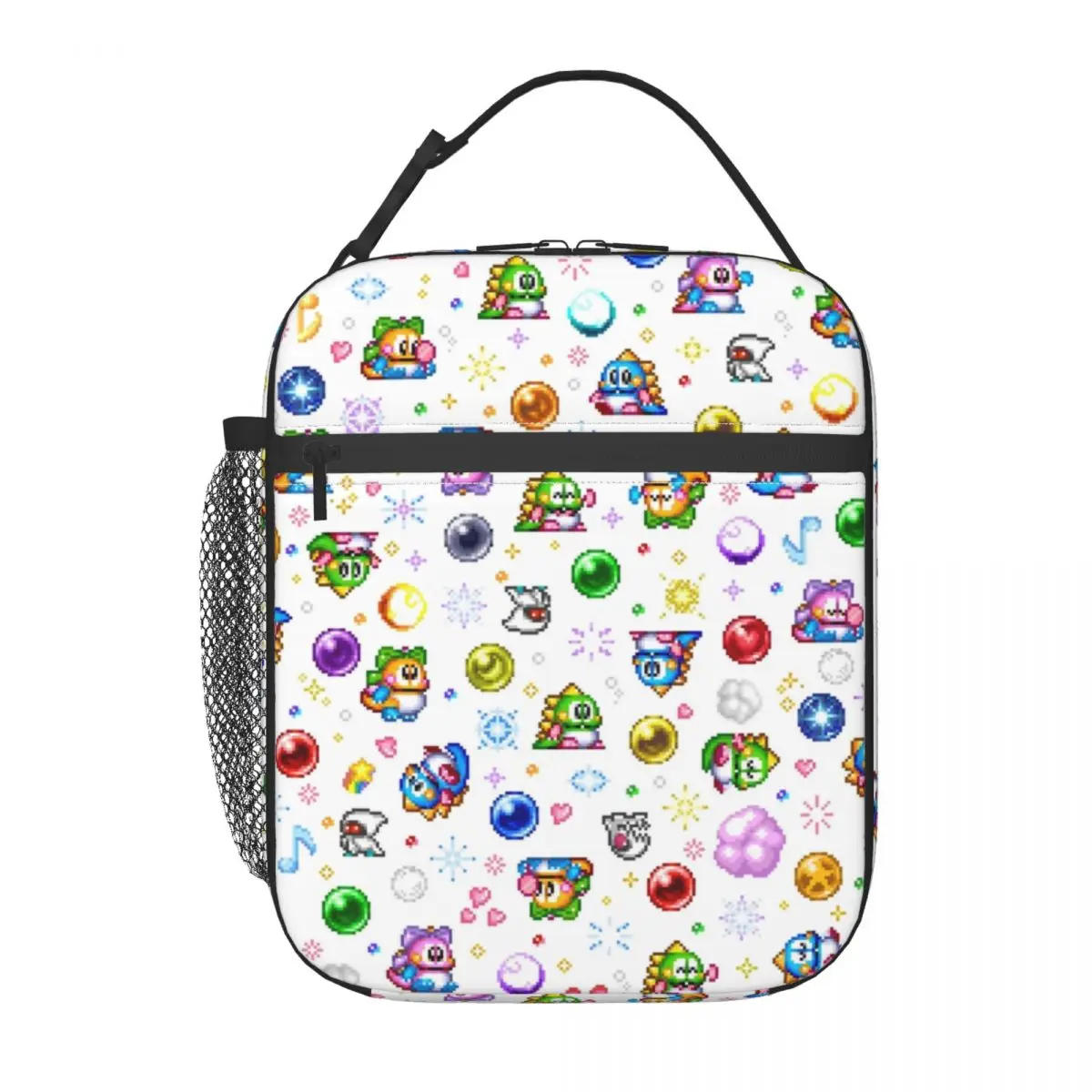 Fighting Games Bubbles Bobble Insulated Lunch Bag for School Office Waterproof Thermal Cooler Bento Box Women Kids