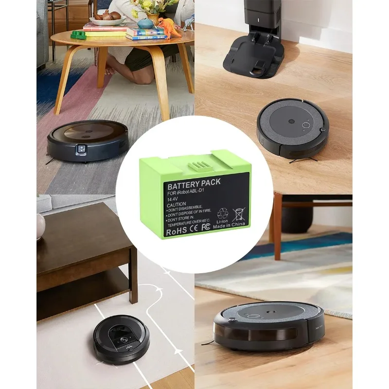 แบตเตอรี่ทดแทน 14.4V I7 สำหรับหุ่นยนต์ทำความสะอาด IRobot Roomba รุ่น E และ I ซีรีส์ I7+ E5 7150 7550 I3 3150 I3+ 3550 I4 4150 I4