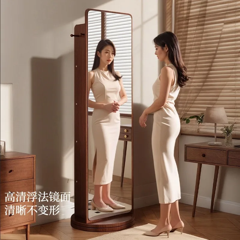 Rotating full-length mirror full-length mirror floor-to-ceiling home bedroom Internet celebrity removable magazine bookshelf
